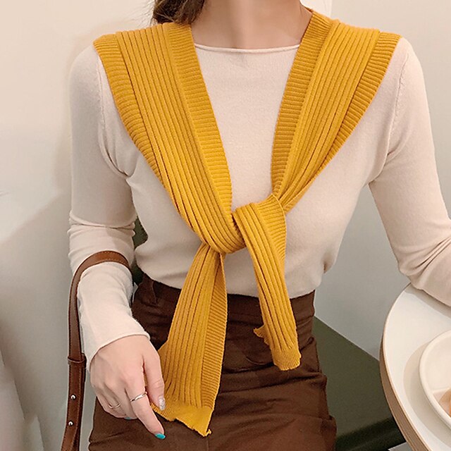 

Women's Shrug Knitted Pure Color Stylish Elegant Casual Sleeveless Sweater Cardigans V Neck Spring Summer Blue Yellow Beige