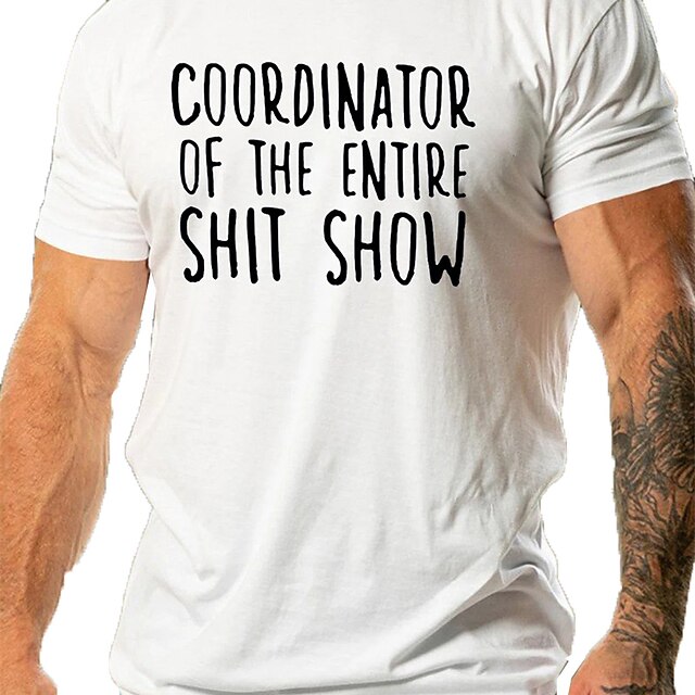 

Men's T shirt Hot Stamping Letter Crew Neck Casual Daily Print Short Sleeve Tops Lightweight Fashion Big and Tall Sports Blue White Black
