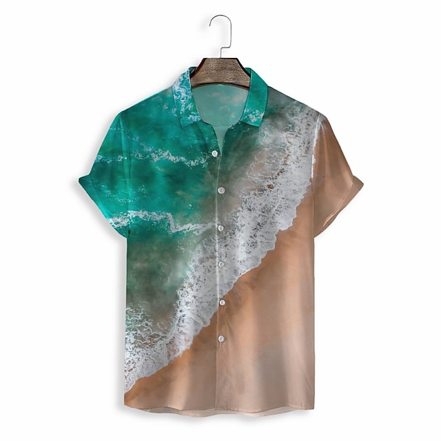

Men's Shirt 3D Print Graphic Turndown Casual Daily 3D Print Short Sleeve Tops Casual Fashion Classic Orange