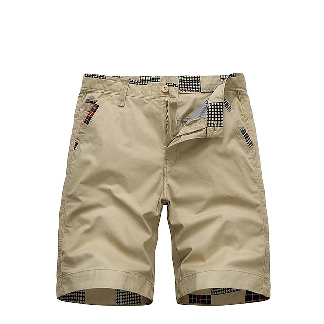 

Men's Fashion Streetwear Shorts Zipper Pocket Short Pants Casual Daily Micro-elastic Solid Color Breathable Outdoor Mid Waist ArmyGreen Black Khaki Red Navy Blue 32 34 36 38