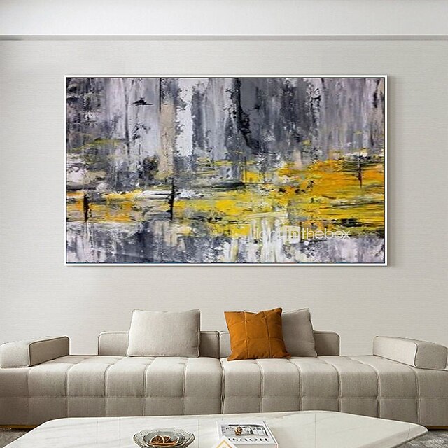 Home & Garden Wall Art | Handmade Oil Painting CanvasWall Art Decoration Abstract Knife Painting Landscape Yellow For Home Decor