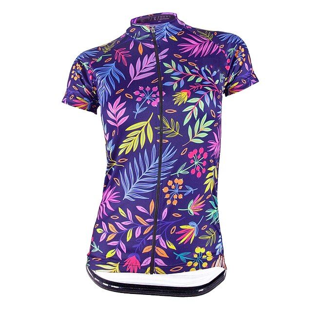 

21Grams Women's Short Sleeve Cycling Jersey Summer Spandex Purple Floral Botanical Bike Top Mountain Bike MTB Road Bike Cycling Quick Dry Moisture Wicking Sports Clothing Apparel / Stretchy