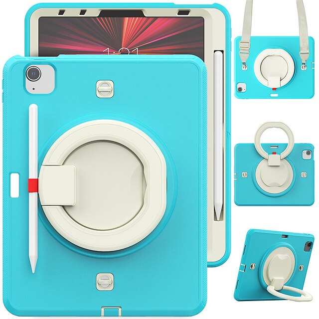 

Tablet Case Cover For Amazon Kindle Fire HD 8 / Plus 2020 Portable Shoulder Strap Shockproof Solid Colored TPU