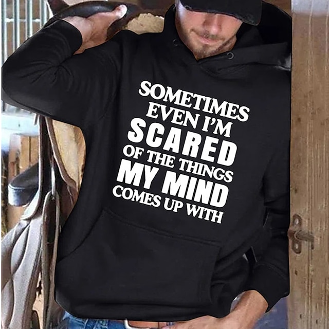 Mens Clothing Mens Hoodies & Sweatshirts | Mens Pullover Hoodie Sweatshirt Graphic Letter Print Sports & Outdoor Casual Daily Ho