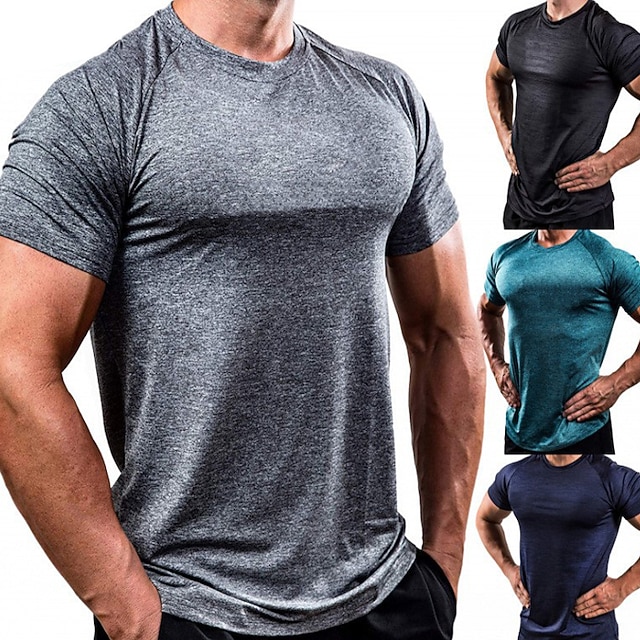 

Men's T shirt Solid Color Crew Neck Casual Daily Short Sleeve Tops Lightweight Fashion Big and Tall Sports Green Blue White
