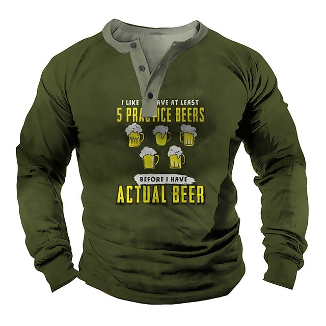 

Men's Unisex Sweatshirt Pullover Graphic Prints Beer Print Casual Daily Sports 3D Print Casual Vintage Hoodies Sweatshirts Green