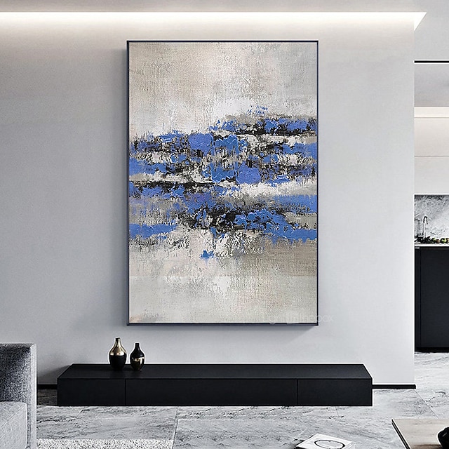 Home & Garden Wall Art | Oil Painting Hand Painted Horizontal Panoramic Abstract Landscape Modern Stretched Canvas - HR26463