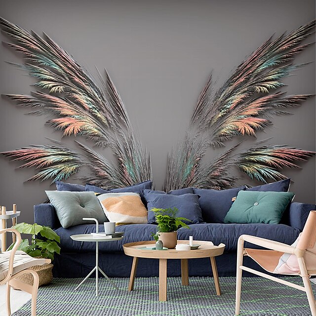  nástěnná tapeta samolepka na stěnu pokrývající tisk, sloupněte a přilepte snímatelnou samolepicí rostlinou barevné stébla trávy pvc / vinylová domácí dekorace
