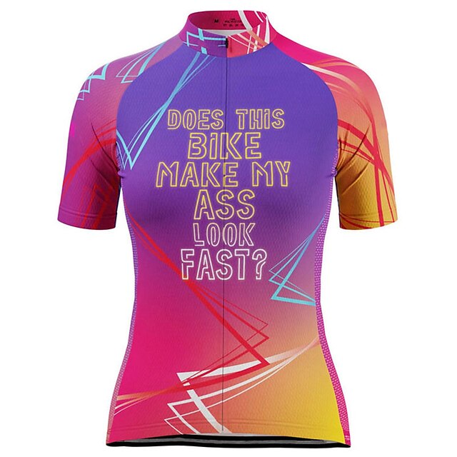 

21Grams Women's Short Sleeve Cycling Jersey Summer Spandex RedBlue Gradient Bike Top Mountain Bike MTB Road Bike Cycling Quick Dry Moisture Wicking Sports Clothing Apparel / Stretchy / Athleisure