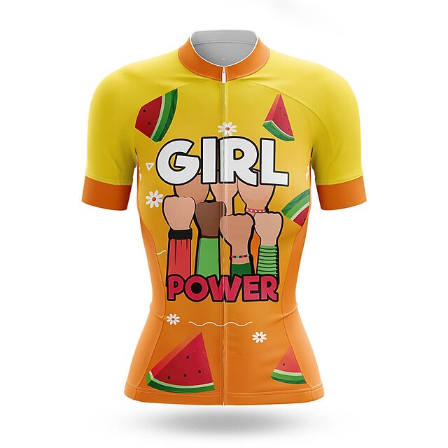 

21Grams Women's Short Sleeve Cycling Jersey Summer Spandex Yellow Watermelon Bike Top Mountain Bike MTB Road Bike Cycling Quick Dry Moisture Wicking Sports Clothing Apparel / Stretchy / Athleisure