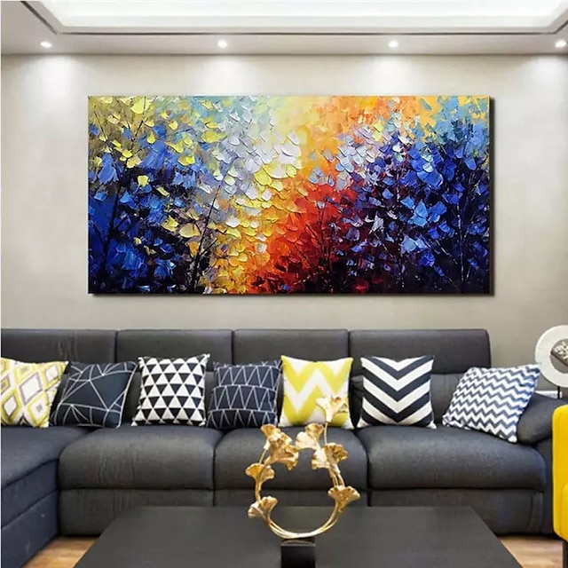 Home & Garden Wall Art | Oil Painting Hand Painted Vertical Abstract Landscape Classic Modern Rolled Canvas (No Frame) - SO33414