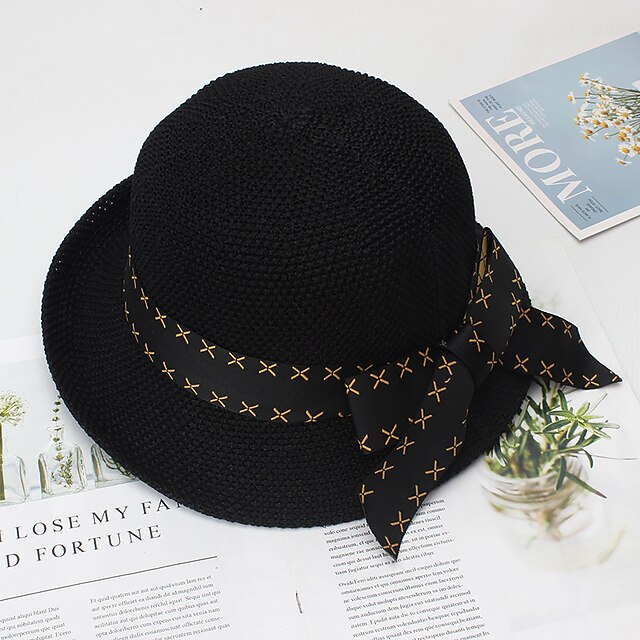 

Simple Solid Color Polyester / Straw Hats with Bowknot / Bandage 1pc Party / Evening / Holiday Headpiece