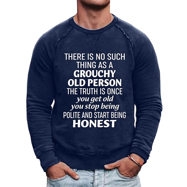 

Men's Sweatshirt Pullover Graphic Letter Print Sports Outdoor Casual Daily Hot Stamping Basic Casual Hoodies Sweatshirts Blue White Black