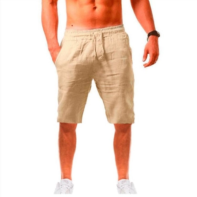  Men's Linen Shorts Basic Fashion Casual S M L
