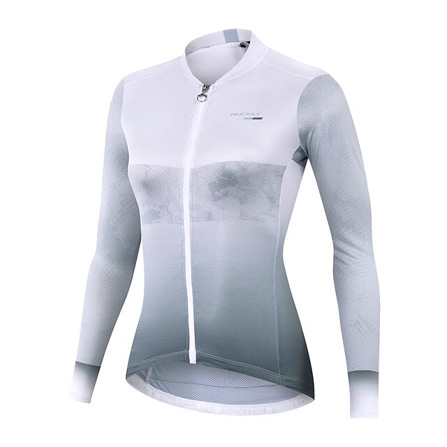 

Nuckily Women's Long Sleeve Cycling Jersey Summer Spandex Grey Gradient Bike Top Mountain Bike MTB Road Bike Cycling Quick Dry Moisture Wicking Sports Clothing Apparel / Stretchy / Athleisure