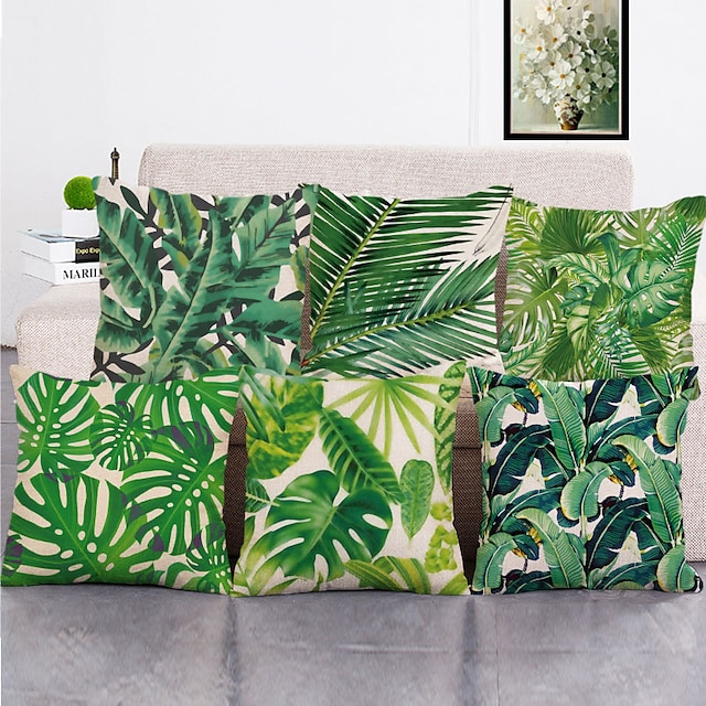 Floral Tropical Cotton Linen Pillow Case Waist Throw Cushion Cover Decor 18"*18" 