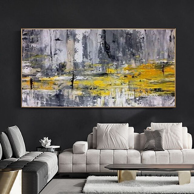 Home & Garden Wall Art | Handmade Oil Painting CanvasWall Art Decoration Abstract Knife Painting Landscape Yellow For Home Decor