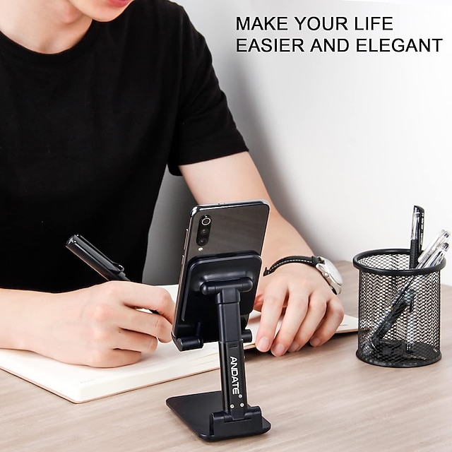 Phones & Accessories Phone Mounts & Holders | Cell Phone Stand Holder Angle Height Adjustable Cell Phone Stand for Desk, Foldabl