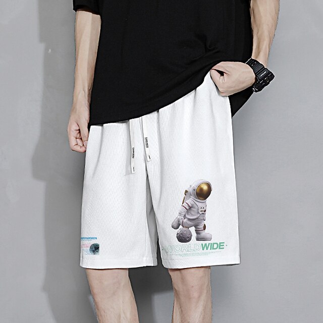 

Men's Shorts Athleisure Baggy Shorts Shorts Drawstring Print Short Pants Daily Micro-elastic Cartoon Outdoor Sports Mid Waist Green White Black Khaki M L XL XXL