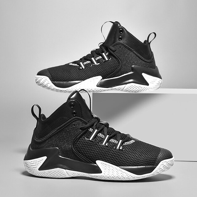 

Men's Trainers Athletic Shoes Comfort Shoes Sporty Athletic Basketball Shoes Tissage Volant Black and White White / Green Black / Green Spring