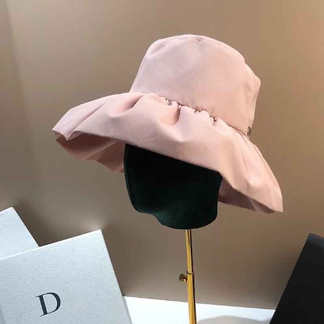 

Elegant Fashion Cotton Hats with Ruffles / Pure Color 1pc Wedding Headpiece
