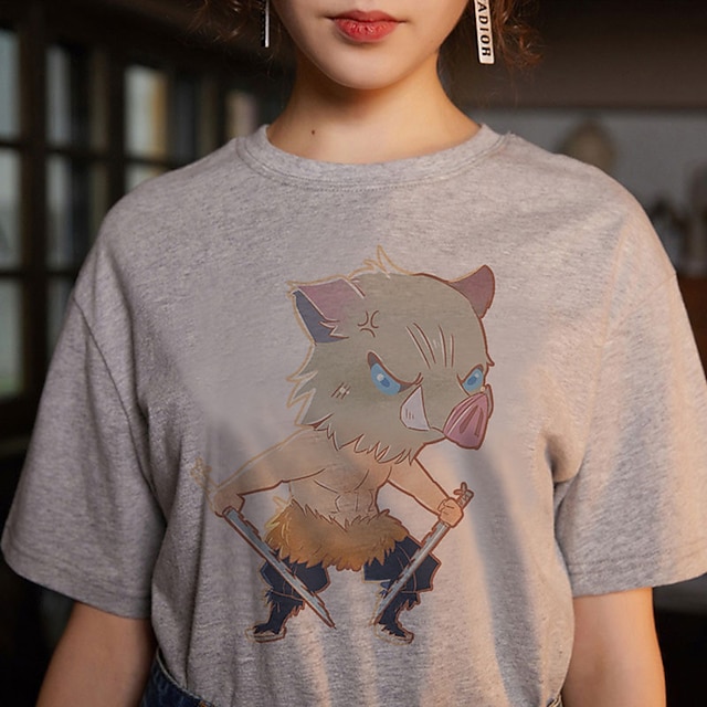

Inspired by Demon Slayer: Kimetsu no Yaiba Hashibira Inosuke T-shirt Cartoon 100% Polyester Anime Harajuku Graphic Kawaii T-shirt For Men's / Women's / Couple's