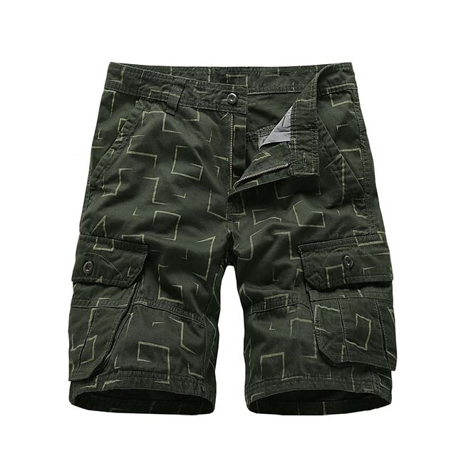 

Men's Fashion Streetwear Shorts Zipper Pocket Short Pants Casual Daily Micro-elastic Geometry Breathable Outdoor Mid Waist ArmyGreen Black Grey Khaki Navy Blue 32 34 36 38