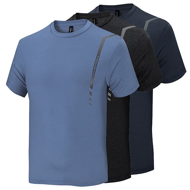 Sports & Outdoors Running, Jogging & Walking | Mens Running Shirt Top Athleisure Summer Elastane Breathable Quick Dry Soft Fitne