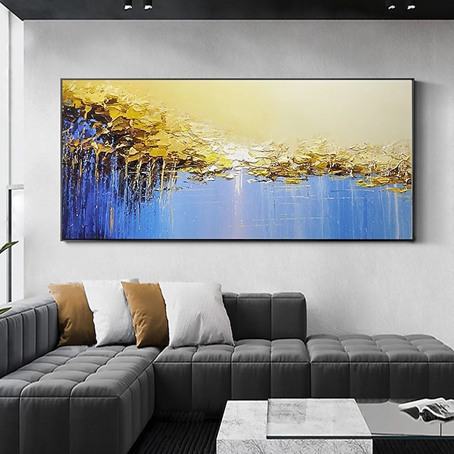 Home & Garden Wall Art | Oil Painting Hand Painted Horizontal Panoramic Abstract Landscape Modern Rolled Canvas (No Frame) - TB8