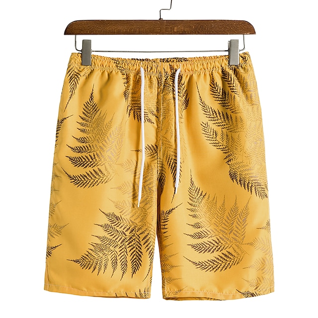 

Men's Shorts Chino Shorts Pocket Print Knee Length Pants Casual Holiday Inelastic Leaf Lightweight Outdoor Low Waist Slim BlackGrey Green / Black Navy Blue Yellow S M L XL XXL / Summer