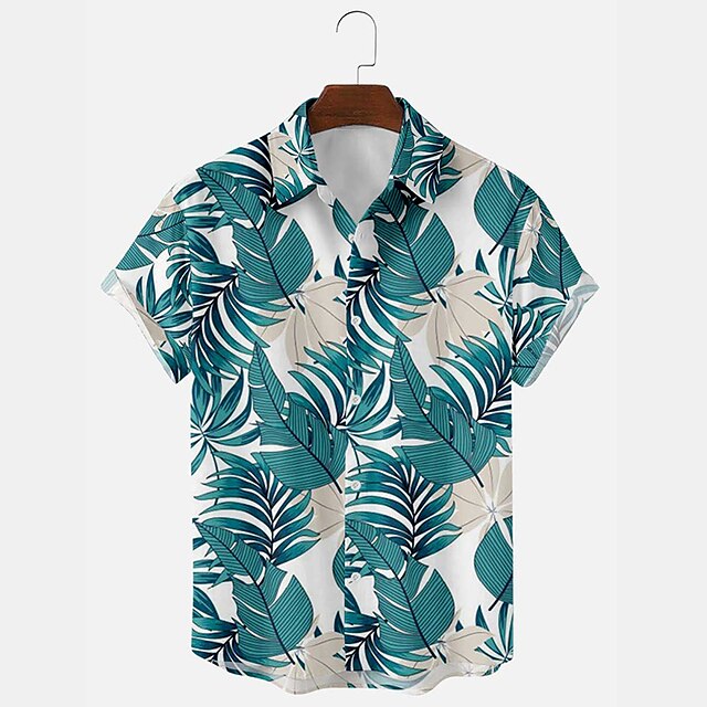 

Men's Shirt 3D Print 3D Plus Size Turndown Holiday 3D Print Short Sleeve Tops Beach A