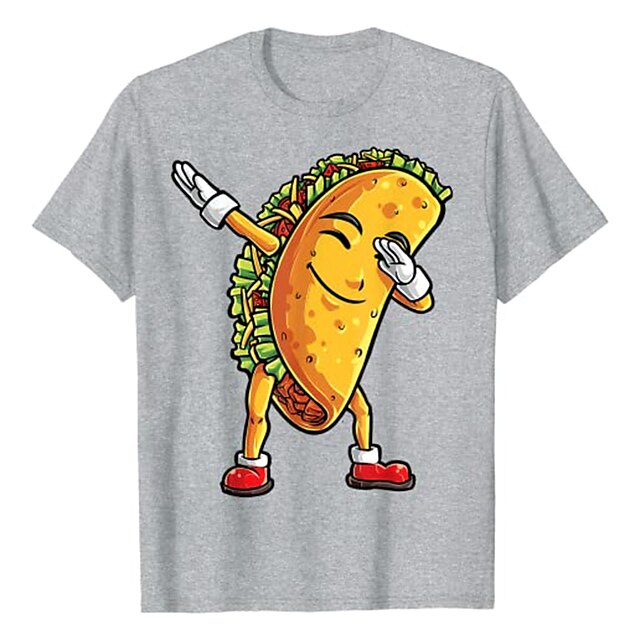  Cinco de Mayo Fiesta Taco abtupfen T-Shirt-Ärmel Fitness-Top Zurück zur Schule Muster Unabhängigkeitstag von Mexiko Tag der Toten Für Paar Herren Damen Erwachsene Mexikos Unabhängigkeitstag Zurück