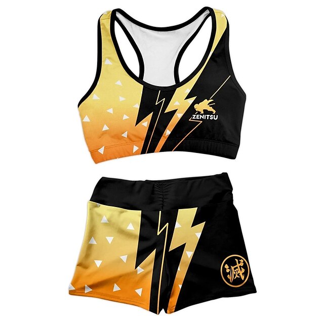 

Inspired by Demon Slayer: Kimetsu no Yaiba Agatsuma Zenitsu Outfits Cartoon 100% Polyester Anime Harajuku Graphic Kawaii Tank For Men's / Women's / Couple's / Shorts