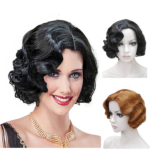 Flapper Wig 1920‘s Flapper Hairstyles Wig for Women Finger Wave Retro
