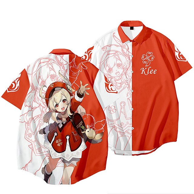 

Inspired by Genshin Impact Klee Blouse / Shirt Anime Terylene Anime 3D Harajuku Graphic Top For Men's