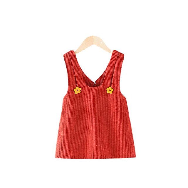 

Kids Toddler Little Girls' Dress Plain Tank Dress Daily Purple Orange Red Above Knee Sleeveless Cute Dresses Fall Spring Regular Fit 1 PC 1-5 Years
