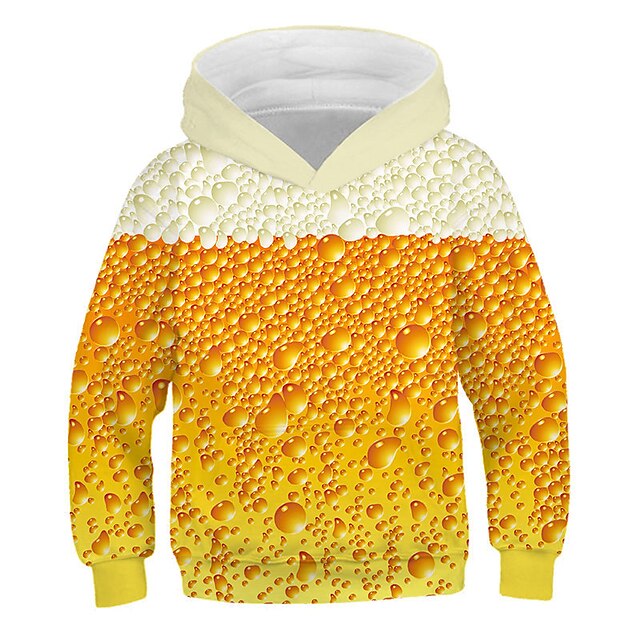 Baby & Kids Boys Clothing | Kids Boys Hoodie Long Sleeve 3D Print Optical Illusion Pocket Yellow Children Tops Fall Winter Activ