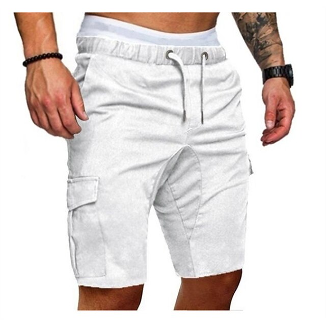 

Men's Chic Modern Casual / Sporty Shorts Knee Length Pants Daily Gym Micro-elastic Solid Colored Mid Waist Blue White Black Wine Army Green M L XL XXL 3XL