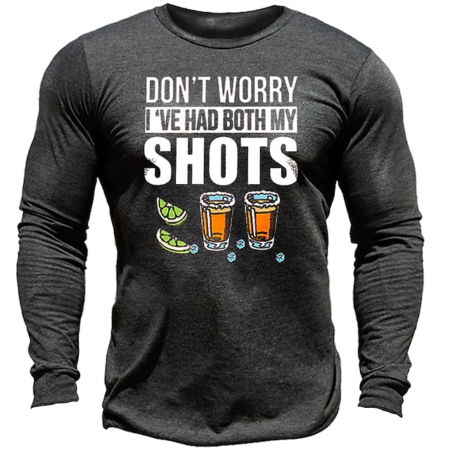 

Men's T shirt 3D Print Graphic Prints Letter Crew Neck Casual Daily Print Long Sleeve Tops Fashion Vintage Classic Comfortable Black