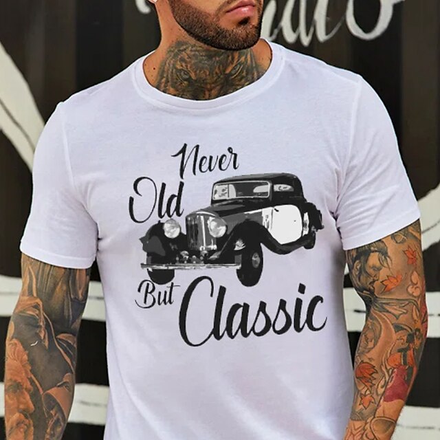 

Men's T shirt Hot Stamping Cartoon Graphic Prints Letter Crew Neck Casual Daily Print Short Sleeve Tops Lightweight Fashion Big and Tall Sports White Gray