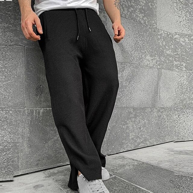 

Men's Stylish Casual / Sporty Straight Chinos Pocket Ankle-Length Pants Casual Daily Micro-elastic Solid Color Breathable Outdoor Mid Waist Black Grey M L XL XXL 3XL