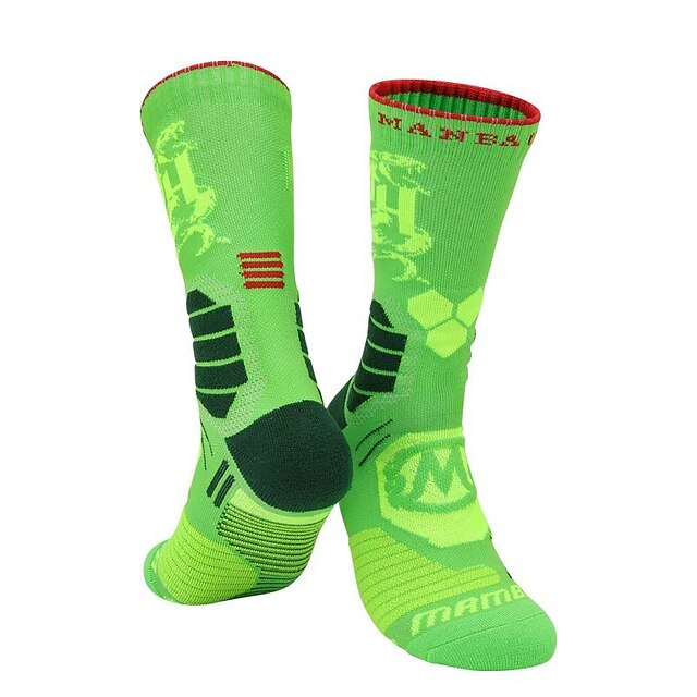 

Running Socks 2 Pairs Socks Breathable Sweat wicking Comfortable Non-slipping Gym Workout Basketball Running Active Training Jogging Sports Summer Color Block Cotton Forest Green WhiteYellow