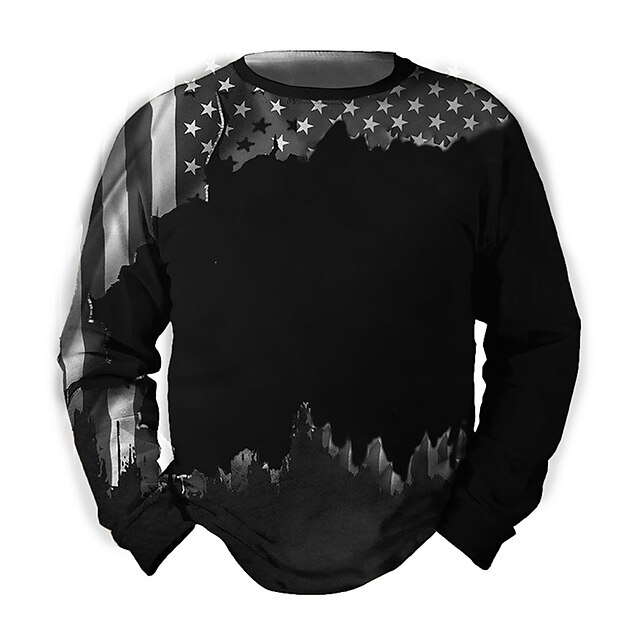 

Men's Unisex Sweatshirt Pullover Graphic Prints National Flag Print Daily Sports 3D Print Casual Vintage Hoodies Sweatshirts Blue Black Gray