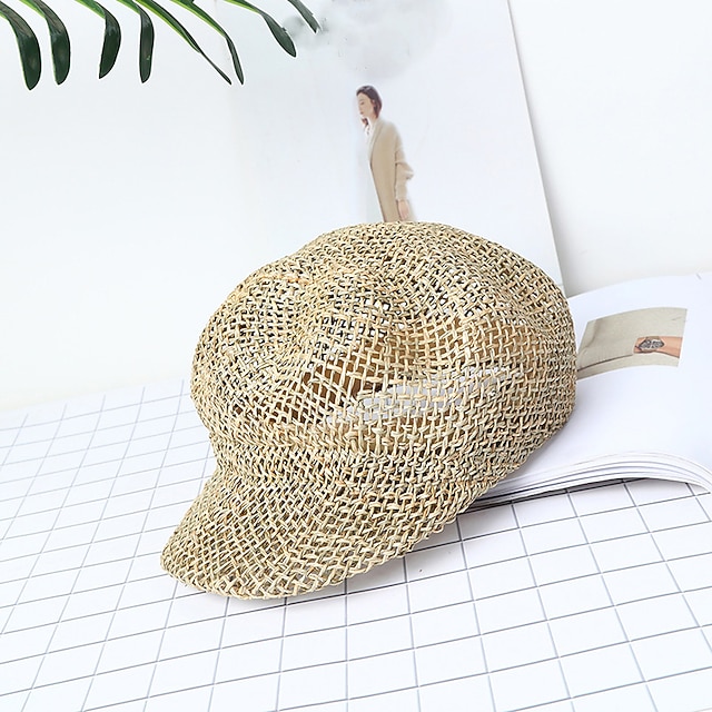 

Simple Solid Color Straw Hats / Straw Hats with Bandage / Pure Color 1pc Party / Evening / Holiday Headpiece
