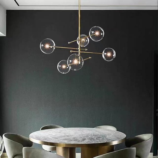  80/120 cm pingente de luz led lustre globo de vidro metal estilo artístico estilo moderno clássico 220-240v