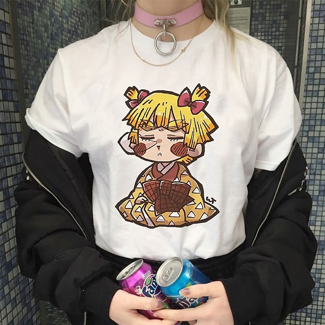 

Inspired by Demon Slayer: Kimetsu no Yaiba Agatsuma Zenitsu T-shirt Cartoon 100% Polyester Anime Harajuku Graphic Kawaii T-shirt For Men's / Women's / Couple's