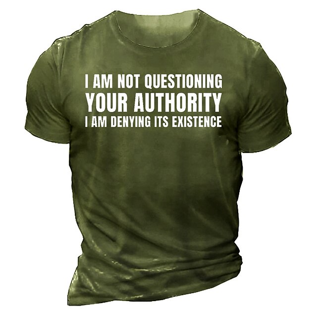 

Men's T shirt 3D Print Graphic Letter Crew Neck Casual Daily Print Short Sleeve Tops Fashion Vintage Classic Comfortable Blue Gray Army Green