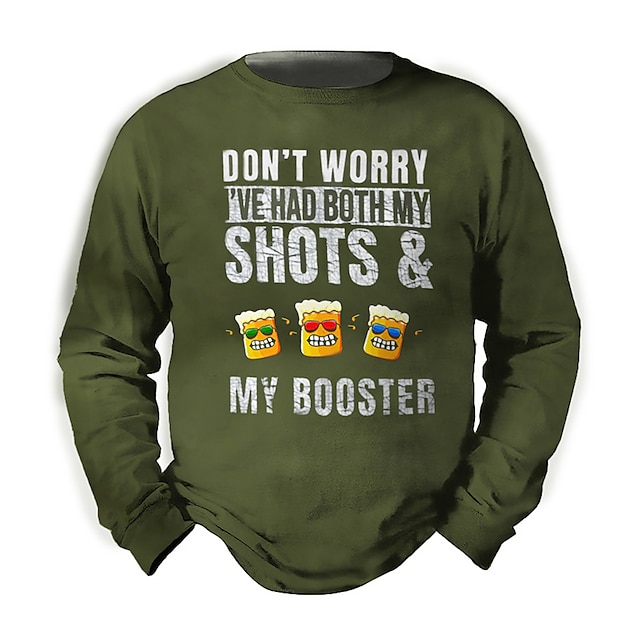 

Men's Unisex Sweatshirt Pullover Graphic Prints Beer Print Daily Sports 3D Print Casual Vintage Hoodies Sweatshirts Green Blue Gray