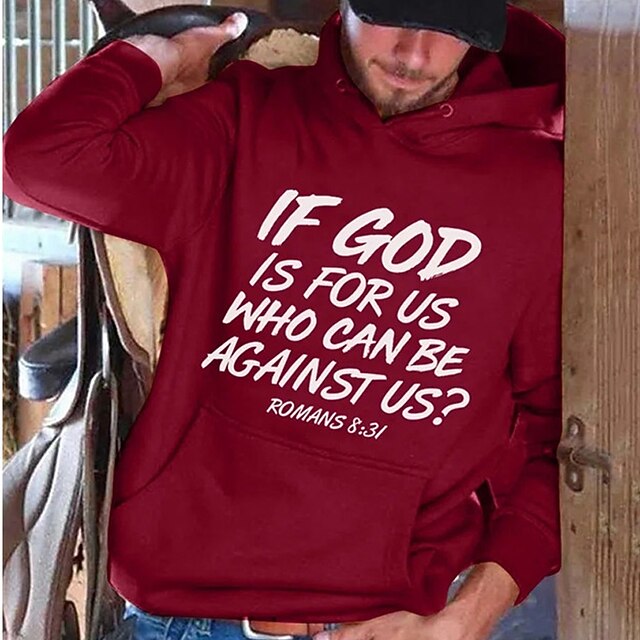 

Men's Pullover Hoodie Sweatshirt Graphic Letter Print Sports Outdoor Casual Daily Hot Stamping Basic Casual Hoodies Sweatshirts Black Gray Red