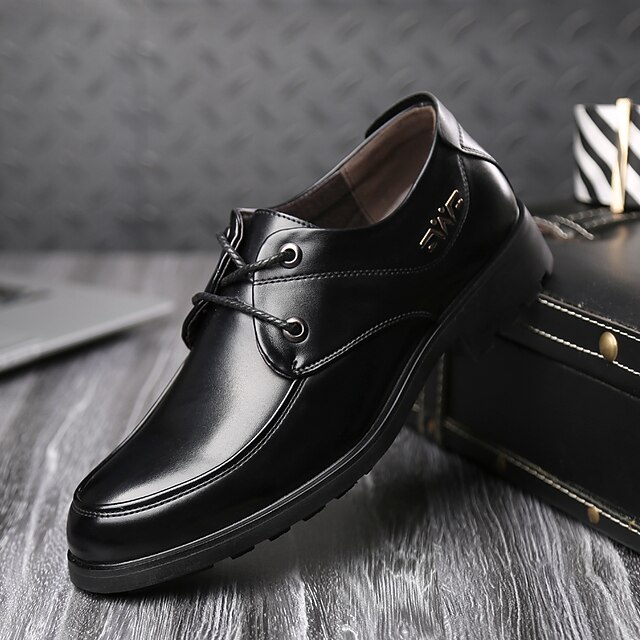 

Men's Oxfords Classic British Daily Office Career PU Booties / Ankle Boots Black Fall Spring